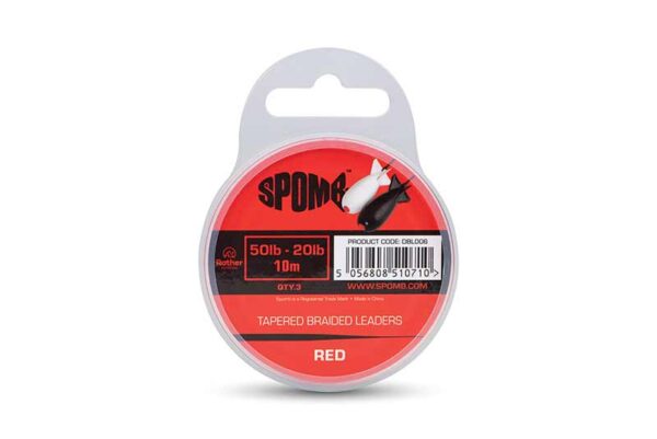 dbl006_spomb_tapered_braided_leaders_red_3pcs_50lb_20lb_main